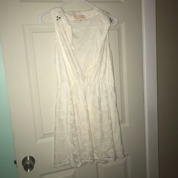 Pink Rose Dresses Juniors Casual White Lace Button Up Dress Poshmark